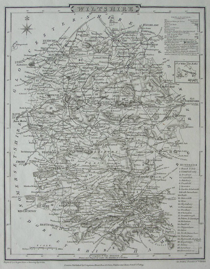 Map of Wiltshire - Cole & Roper